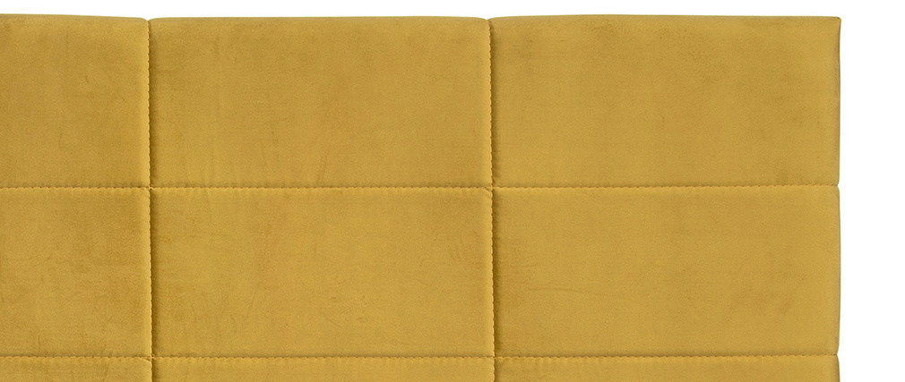 Tête de lit moderne en velours moutarde 160 cm ANATOLE