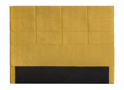 T&ecirc;te de lit moderne en velours moutarde 160 cm ANATOLE