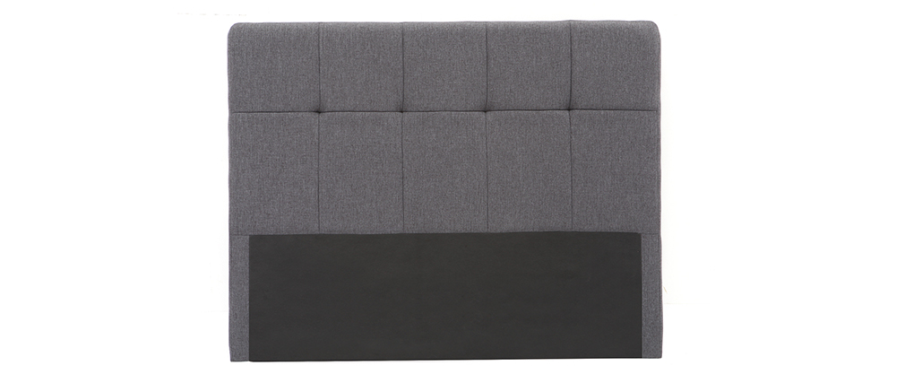 T�te de lit tissu gris fonc� 160 cm CLOVIS