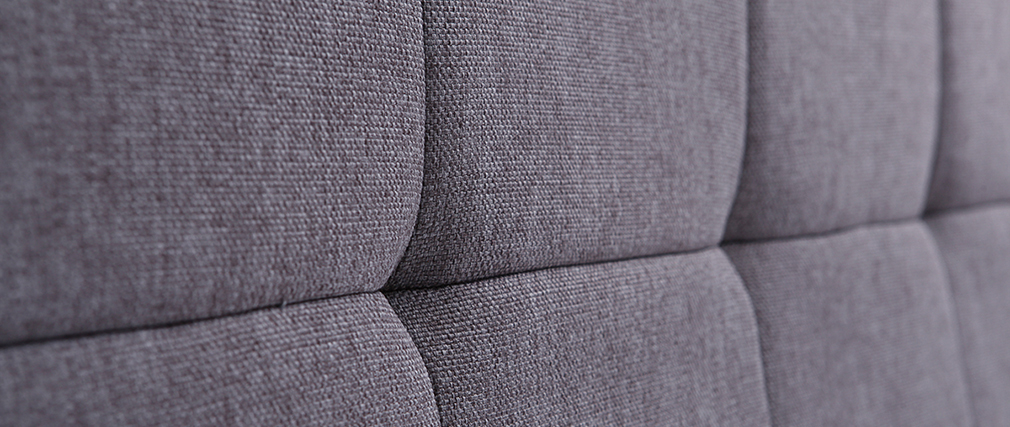 T�te de lit tissu gris fonc� 160 cm CLOVIS