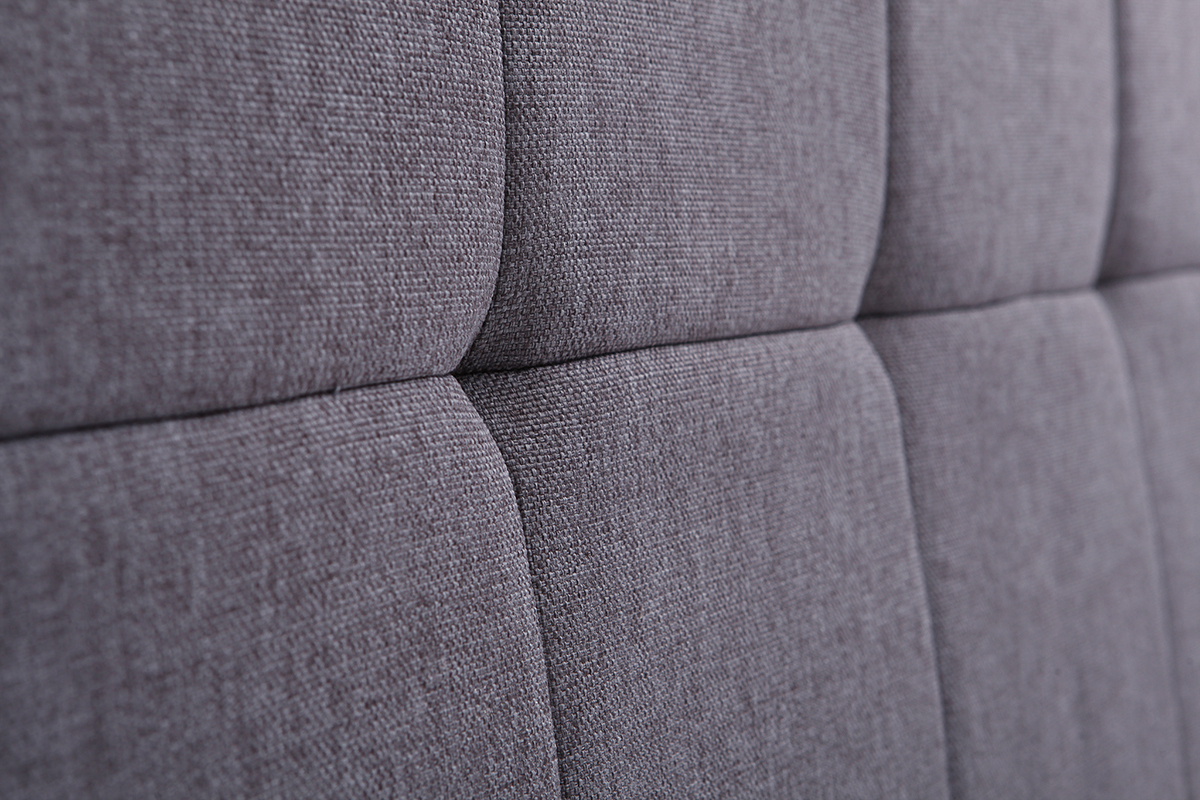 T�te de lit tissu gris fonc� 160 cm CLOVIS