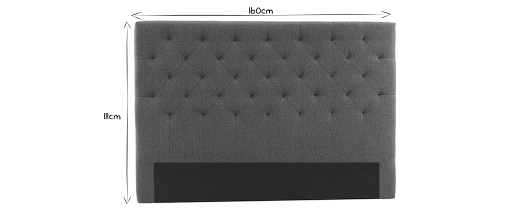 Tête de lit tissu gris foncé 160 cm ENGUERRAND