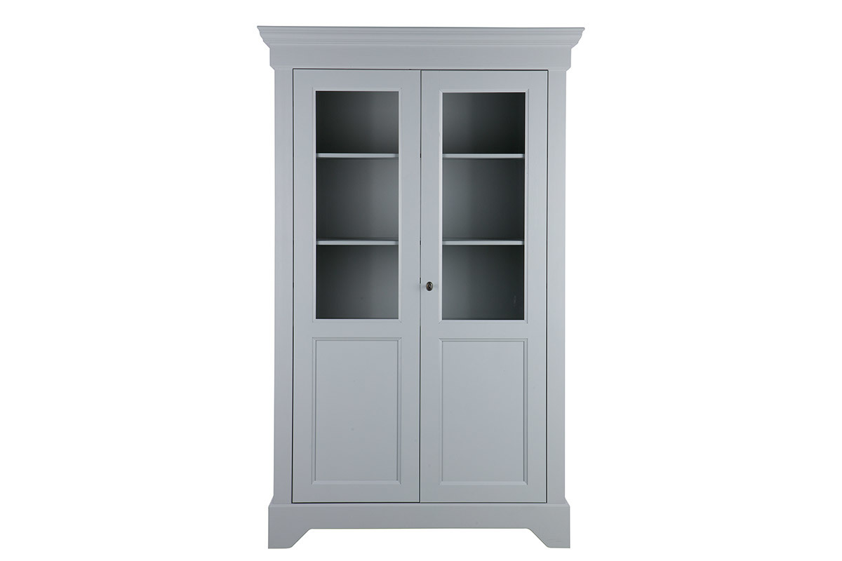 Vaisselier en pin massif gris KANPA