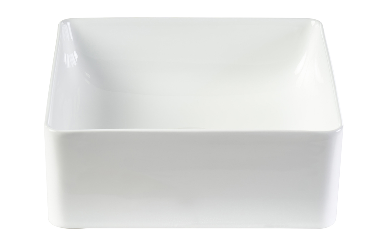Vasque carr�e en c�ramique blanche L30.5 cm CLEMI