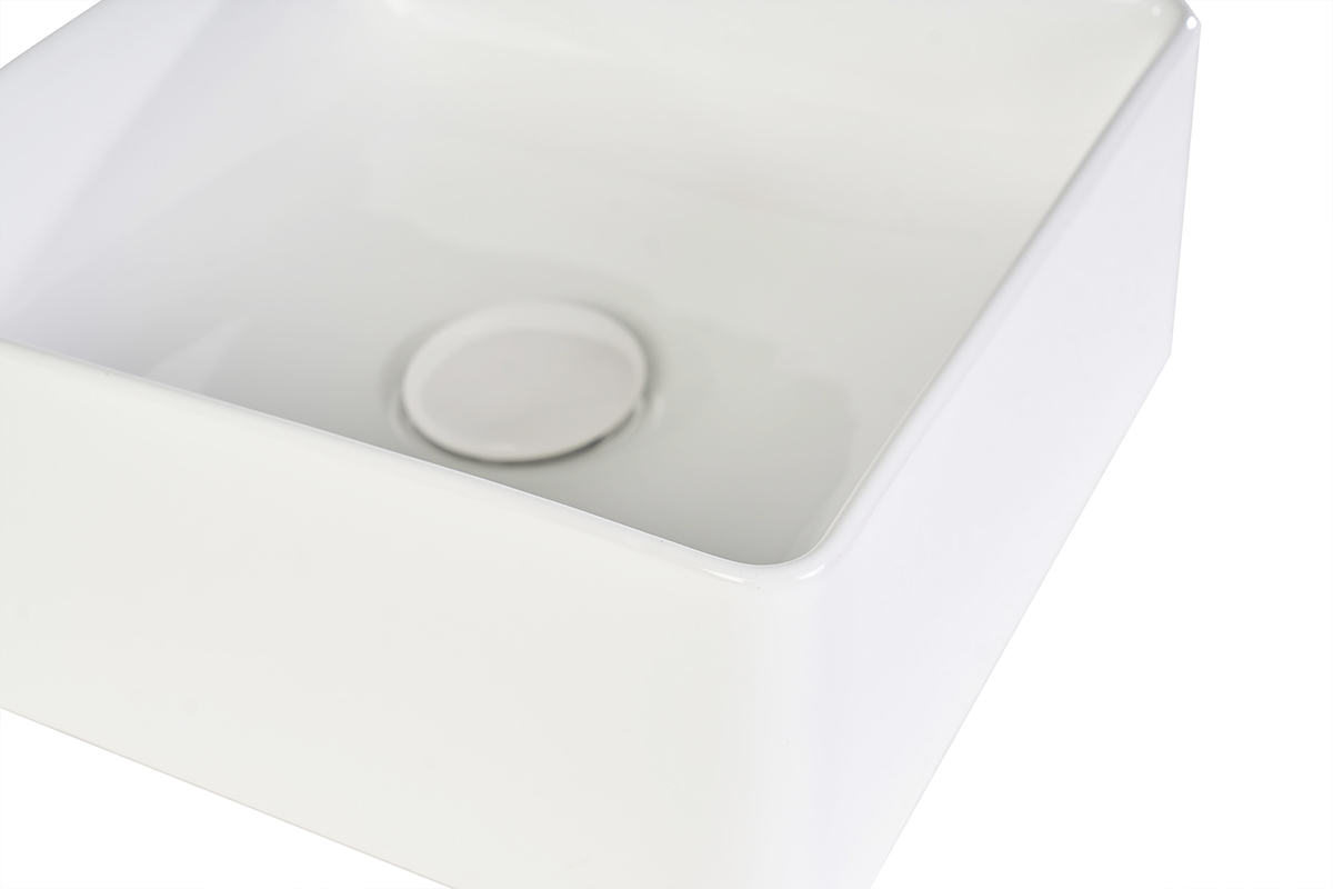 Vasque carr�e en c�ramique blanche L30.5 cm CLEMI