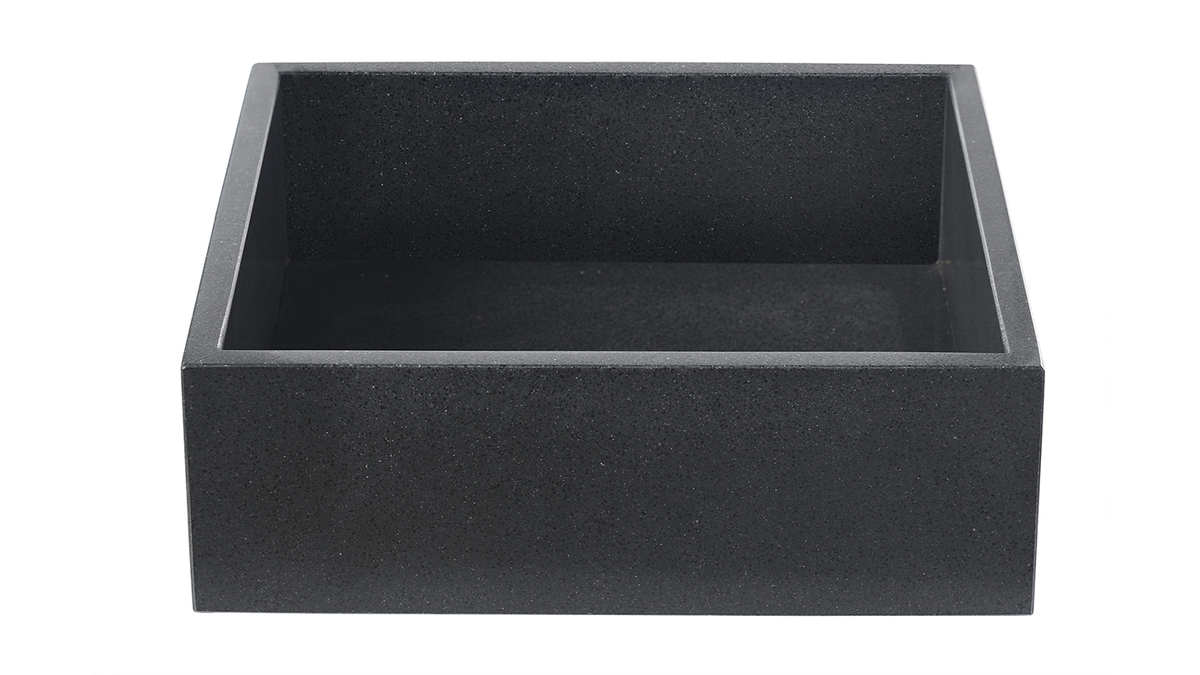 Vasque carr�e en terrazzo noir L40 cm LOUSSA