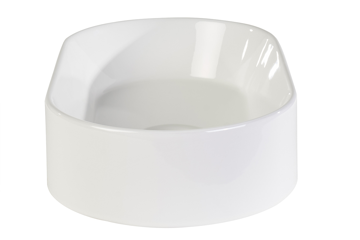 Vasque ovale en c�ramique blanche L52.5 cm YARA