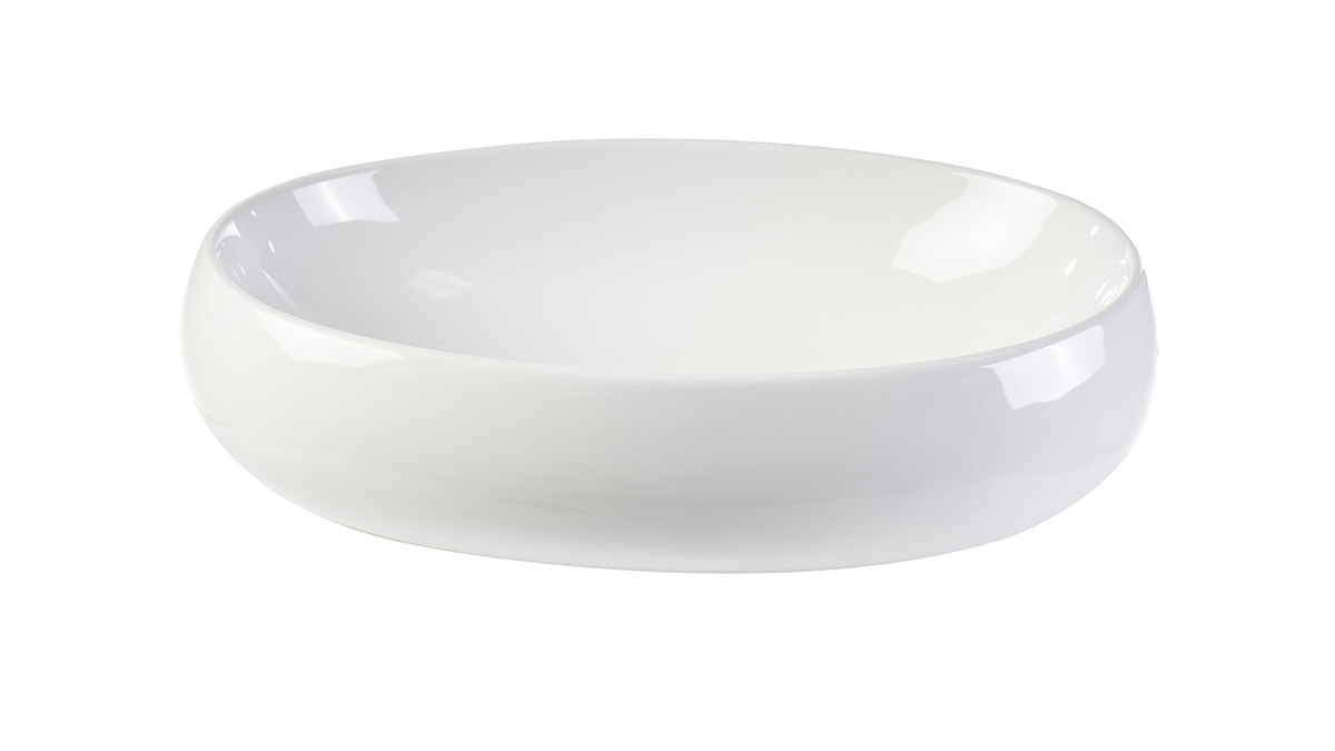 Vasque ovale en c�ramique blanche L60.5 cm GALEA