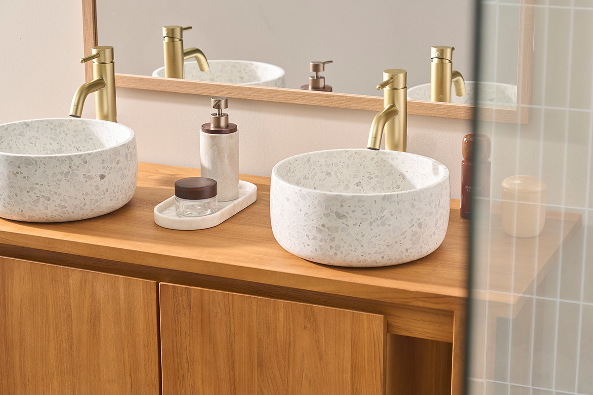 Vasque ronde en terrazzo gris D30 cm JOH